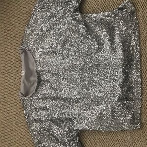 Silver sequin GAP top size L